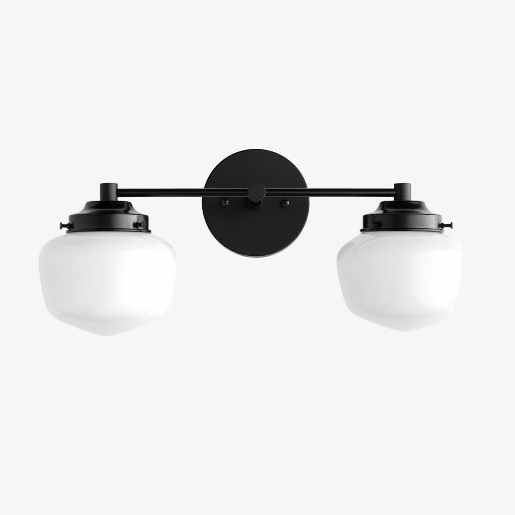 Globe Wall Lamp Classic Bathroom Schoolhouse Lighting Matte Opal Glass for Mirror and Sink | Sansoti