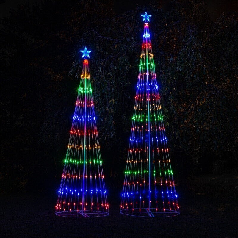 LED Lichtgordijn Kerstboom 150 Leds Multicolor 2m 12 Lichtmodi Waterdicht IP44 Outdoor Tuin Feestverlichting | Sansoti