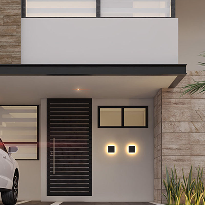 Minimalistische LED Buitenlamp Wandverlichting Metaal Rond Vierkant Waterdicht IP65 Tuinverlichting voor Gang Terras | Sansoti