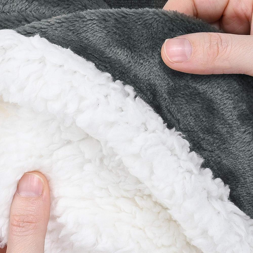 Dubbelzijdige Plaid Velours & Sherpa 150x200 cm Warme Woonplaid Microvezel Bank Bed Woonkamer Slaapkamer | Sansoti
