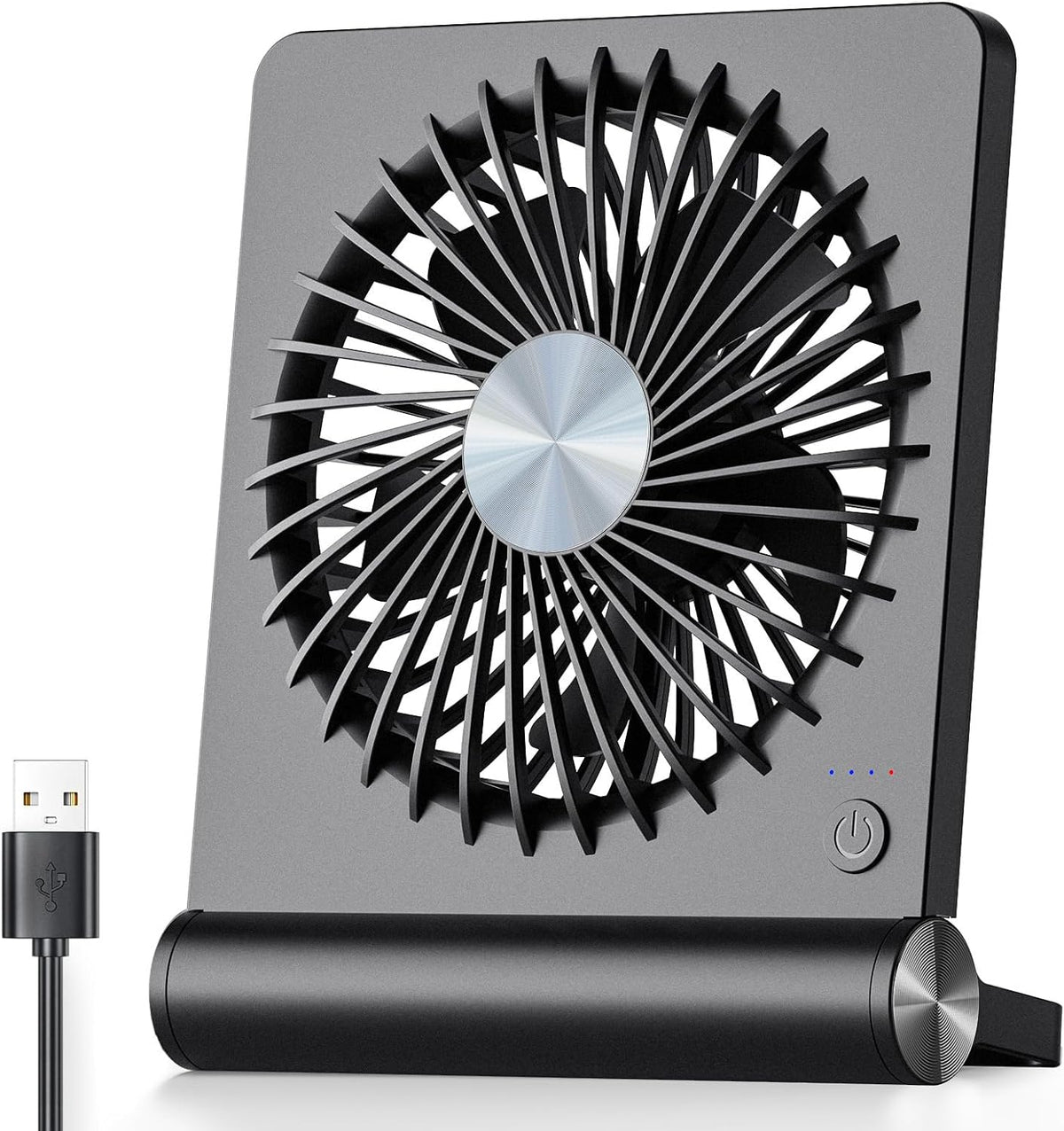 Table Fan USB 3 Speeds Quiet Desk Bedroom Compact Black Desk Fan Mini Fan Summer | Sansoti