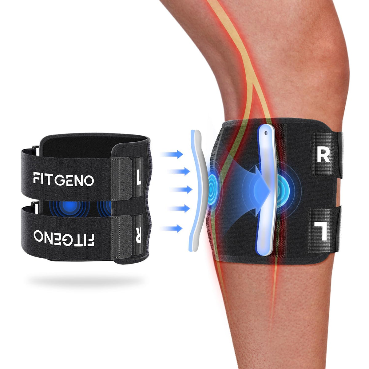 Knee Brace for Sciatica Symptoms with Pressure Point System Steel Support Pain Relief Stabilization | Sansoti