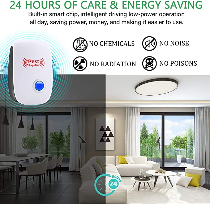 Ultrasonic Pest Repeller for Mice and Rats 100-800m² Quiet Pet- and Child-Safe Effective | Sansoti
