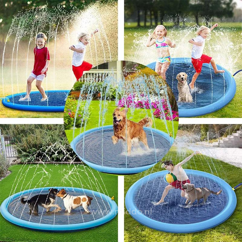 Water Sprinkler Mat for Gardens and Pets, 100-190cm, Play Mat for Children, Summer Cooling, Outdoor Water Fun | Sansoti