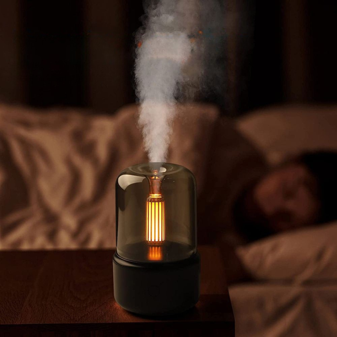 Nawilżacz ultradźwiękowy, kompaktowy, 120 ml, z oświetleniem LED, dyfuzor aromatów | Sansoti