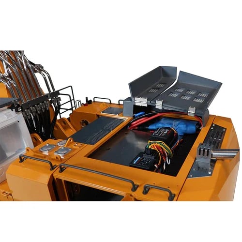 Pelleteuse télécommandée 1:20, véhicule de construction hydraulique avec pièces métalliques, 18 canaux, jouet | Sansoti