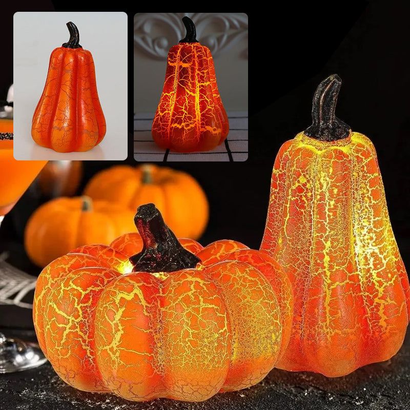 Halloween Pompoen Decoratielamp LED Oranje Gloed Sfeerverlichting Batterij Griezelig Binnen Buiten Tuin | Sansoti