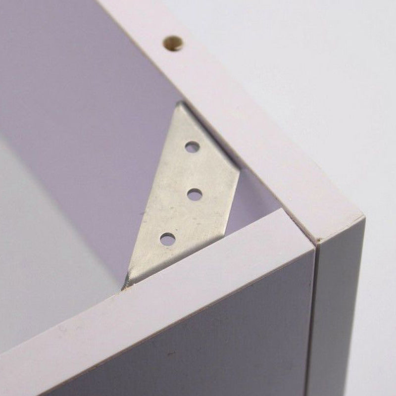 Triangular Furniture Reinforcer Set Stability Aid for Cabinets Tables Chairs Shelves 10 Pieces Stainless Steel Corner Brackets | Sansoti
