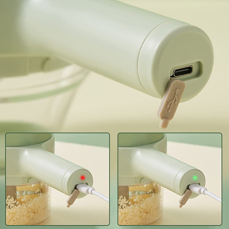 Electric Vegetable Chopper Rechargeable 800mAh USB Kitchen Aid Small Compact Cordless Chopping Fine Chopping | Sansoti
