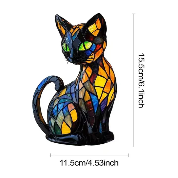 Handmade Cat Lamp, Table Mood Light, Warm LED Night Light, Decorative Ambient Lighting for Cat Lovers | Sansoti