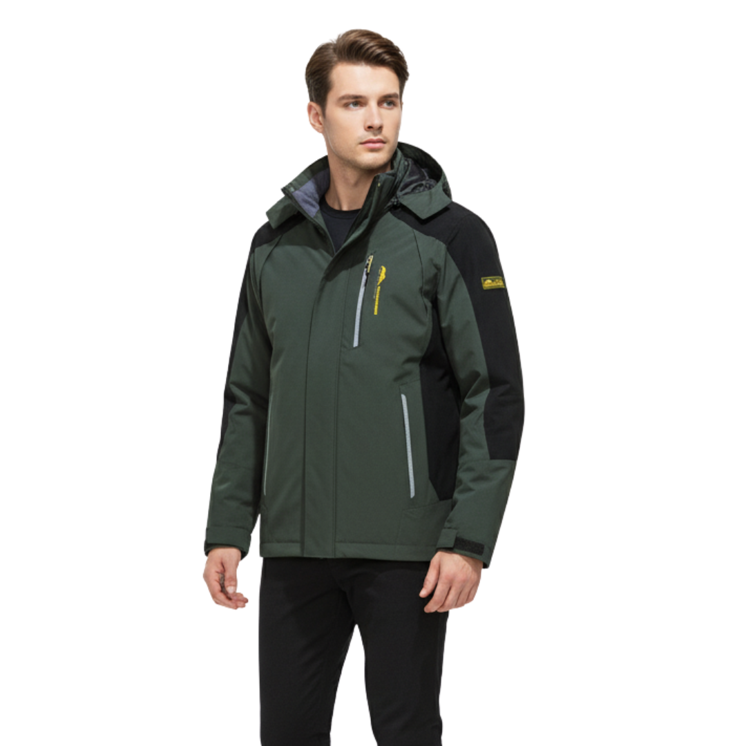 Waterproof Men's Outdoor Jacket Polyester Detachable Hood Multiple Pockets Walking Trekking Outdoor Active | Sansoti