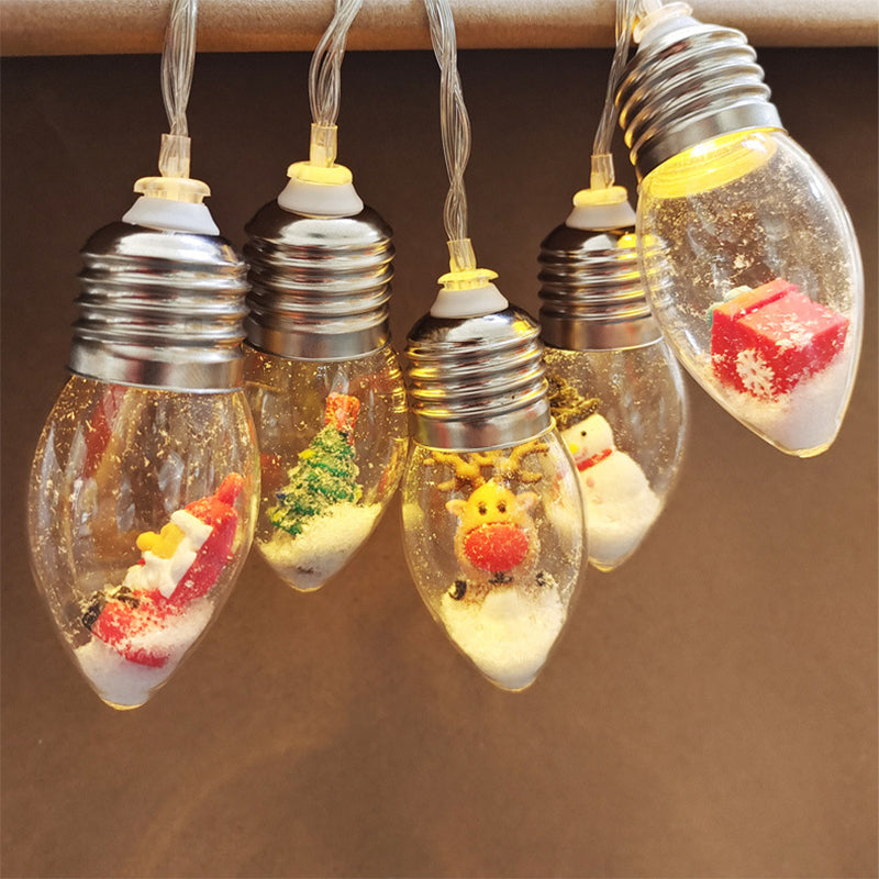 LED String Lights with Christmas Figures 10 Lights USB Connection Festive Lighting Atmospheric Decorative Lights Indoor | Sansoti