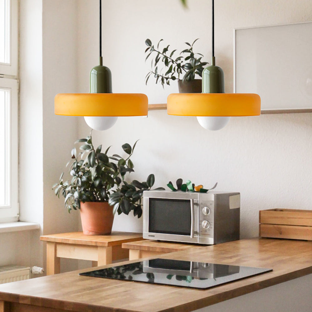 Luccon double pendant lamp glass G9 35 cm modern dining room living room design lighting | Sansoti