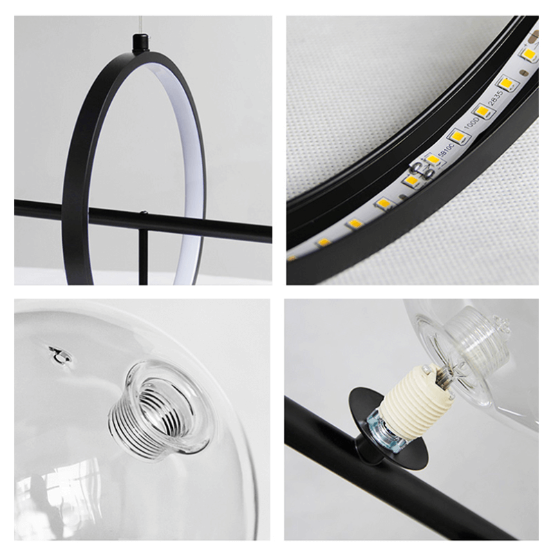 Glas-Hängeleuchten linear – moderne goldene oder schwarze Hängeleuchte mit 7 oder 10 Lichtpunkten – inklusive G9 LED-Lampen – höhenverstellbar für Kücheninsel Esstisch | Sansoti