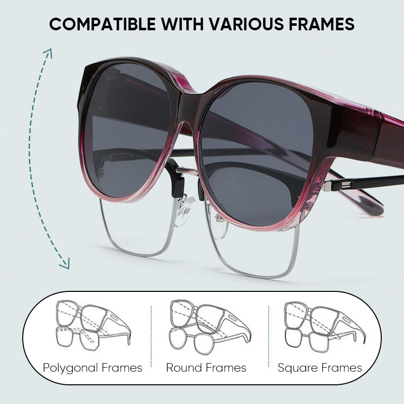 Clip-On Polarized Sunglasses with UV400 Protection and Cat-Eye Design for Glasses Wearers | Sansoti