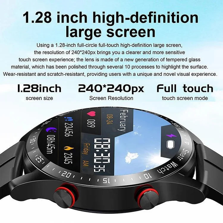 Slimme Horloge Non-Invasieve Bloedsuikermeter Hartslagmeter Bloeddruk Zuurstofmeting Bluetooth 1.45 inch | Sansoti