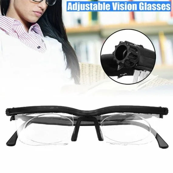 Adjustable Reading Glasses Near and Far Rotary Knob Self-Adjustable Focus No Prescription Polycarbonate Lenses | Sansoti