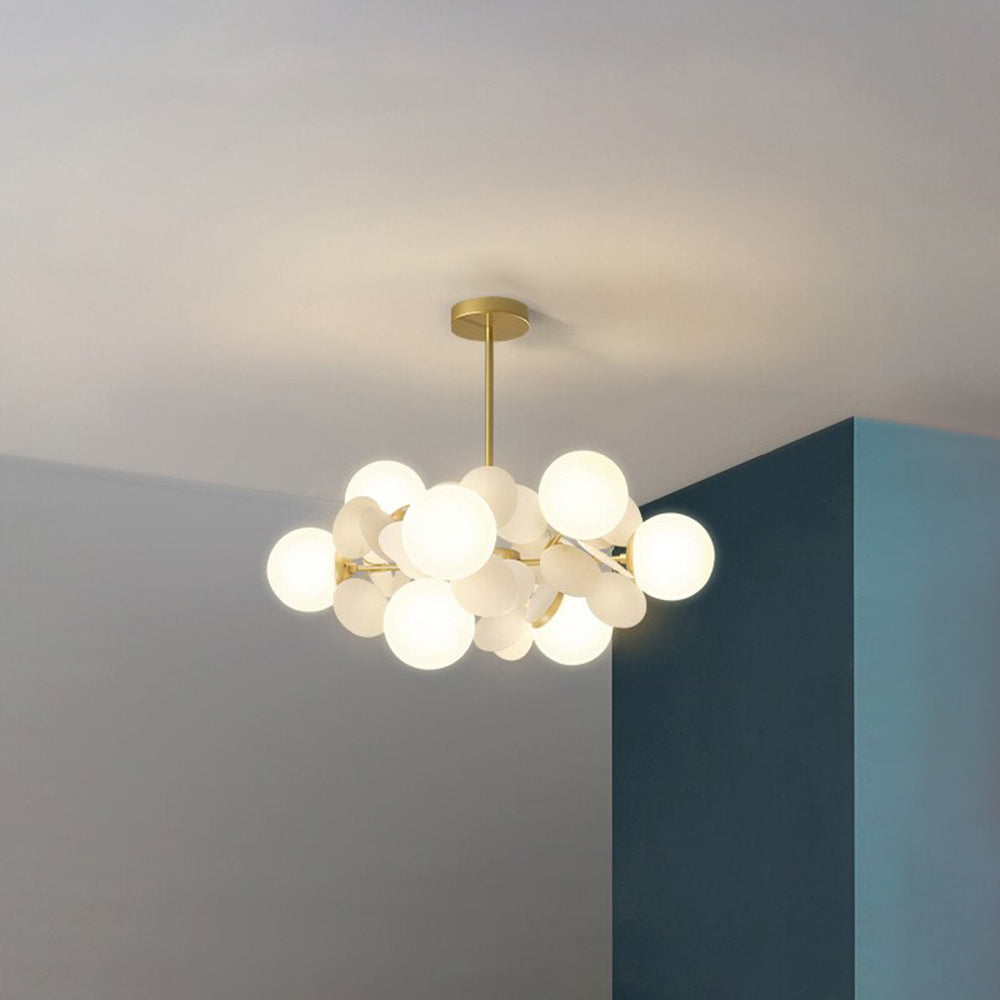 Deckenleuchte mit Blumenästen aus mehrfarbigem Glas und Metall, 4-15 Lichtquellen, naturinspiriertes Design, Wohnzimmer, Esszimmer | Sansoti