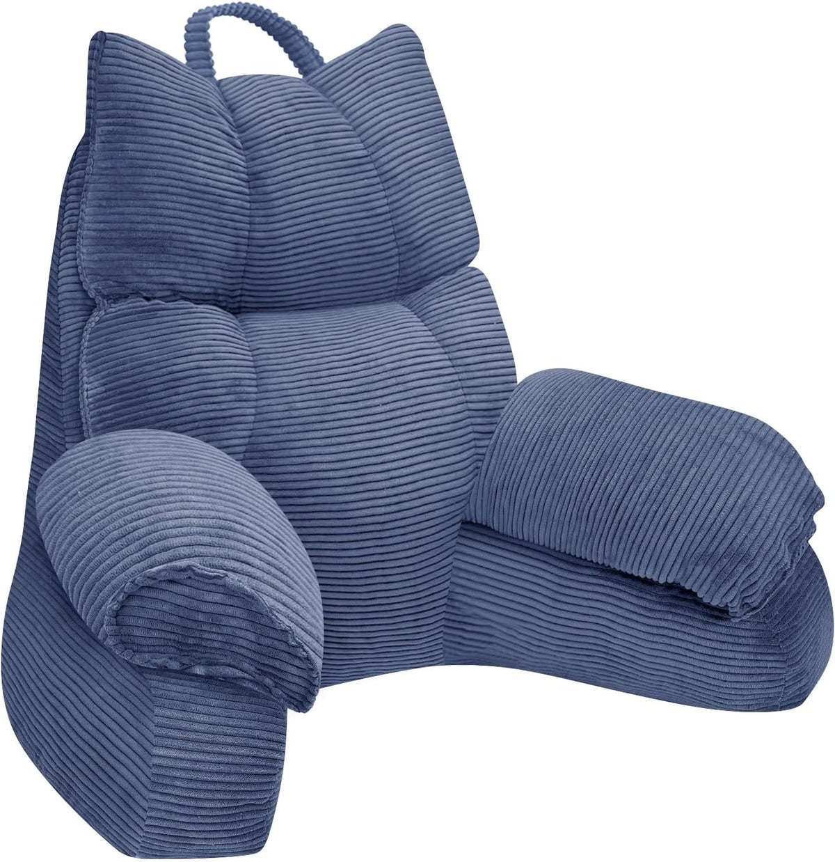 Back Support Pillow with Armrests Memory Foam Reading Pillow Bed Pillow Lounge Wedge for Reading Gaming Relaxing | Sansoti