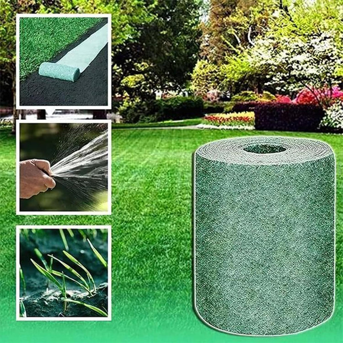 Gazon Kale Plekken Herstellen Grasmat Biologisch Afbreekbaar 2 Stuks 300 x 20 cm Totaal 1,2 m2 Graszaad Doek | Sansoti