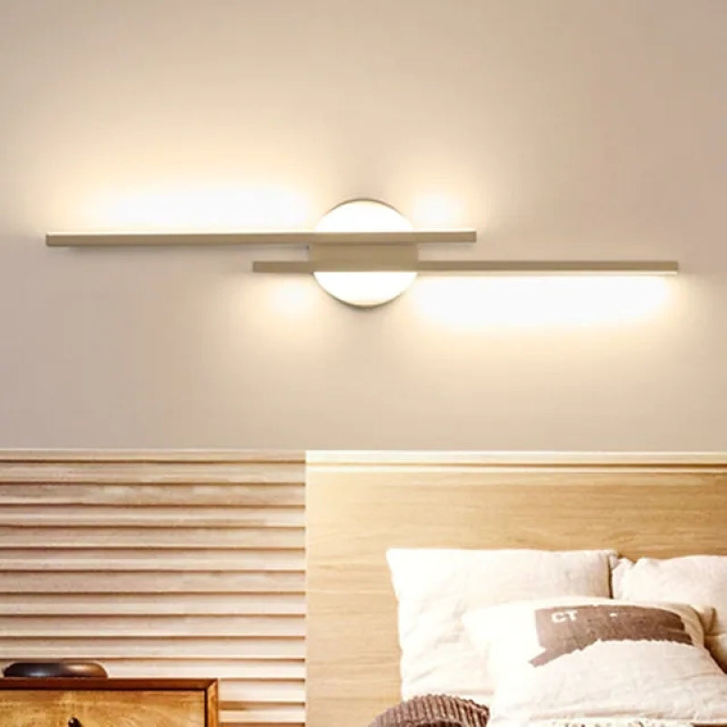 LED Wandlamp Metaal Lineair Design Zwart Wit Slaapkamer Woonkamer Verlichting Dimbaar Modern Interieur | Sansoti