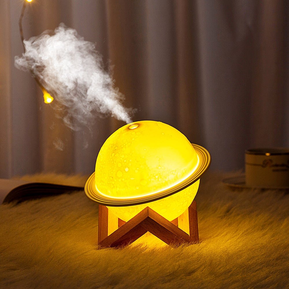 Moon-Shaped Night Light with Humidifier, 880ml, Adjustable Mist Density, Color-Changing, Bedroom | Sansoti