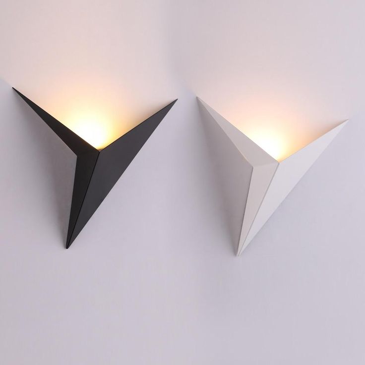 Geometric Wall Lamp Triangle LED Dimmable Nordic Design Black White Gold Lighting Living Room Bedroom | Sansoti