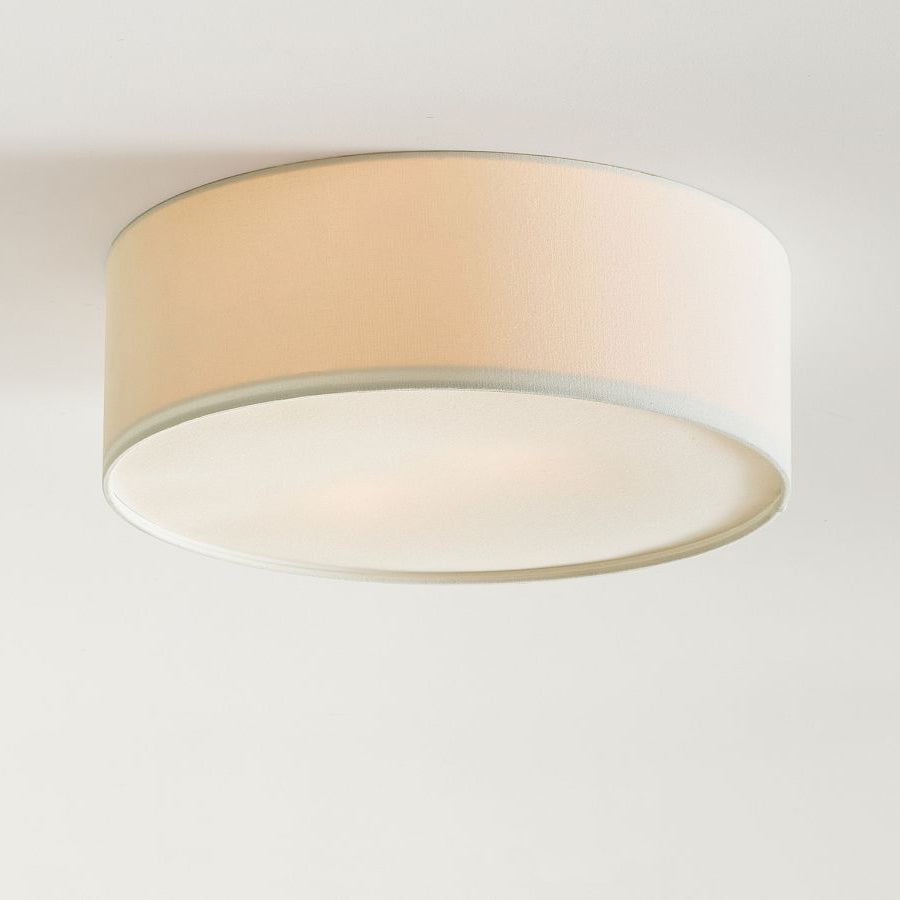 Deckenleuchte aus Leinen mit Trommelschirm, modernes Design, E27-Fassung, skandinavischer Stil, Schlafzimmer, Wohnzimmer | Sansoti