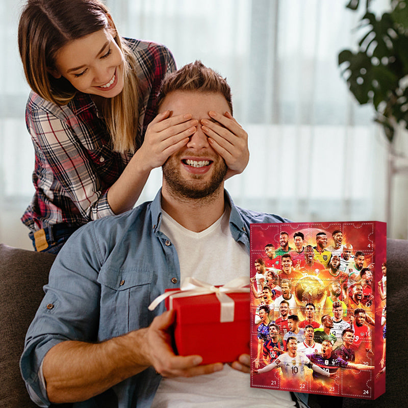 Voetbal Adventskalender 2026 met 24 Speelfiguren voor Jonge Fans Kerst Countdown Cadeauset December Festiviteit | Sansoti
