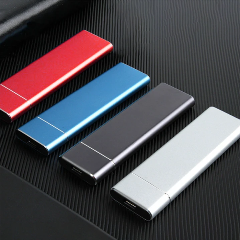 Externe Festplatte 520 MB/s USB-C 1 TB 2 TB Aluminium Silber Schwarz Blau Rot Tragbare SSD-Speicher Daten | Sansoti