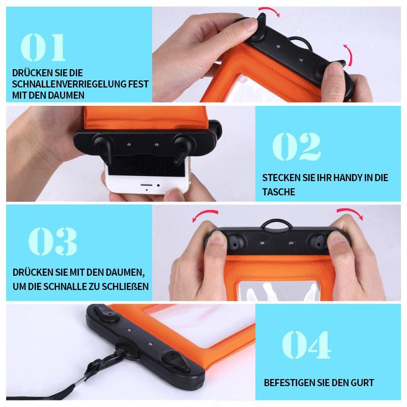 Waterproof Floating Smartphone Case – Lanyard – Universal – Protection up to 30m Depth – Swimming Snorkeling Beach – Yellow Pink Orange Blue Green | Sansoti