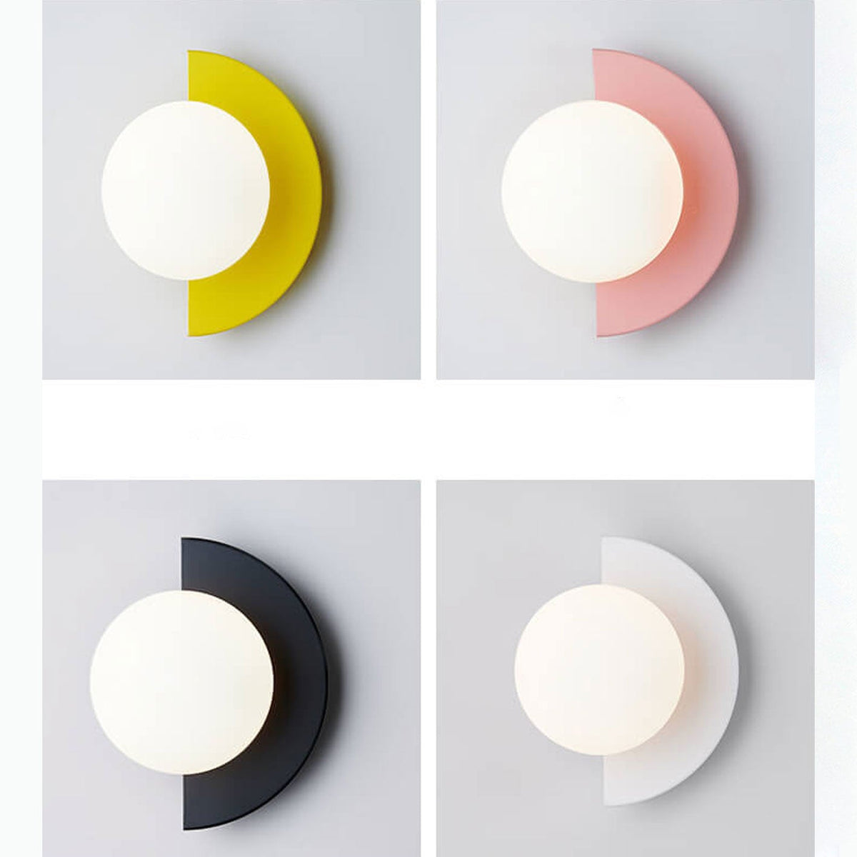 Semicircular Wall Light with Colored Globe Modern Design Decorative Lighting for Living Room Bedroom Hallway | Sansoti
