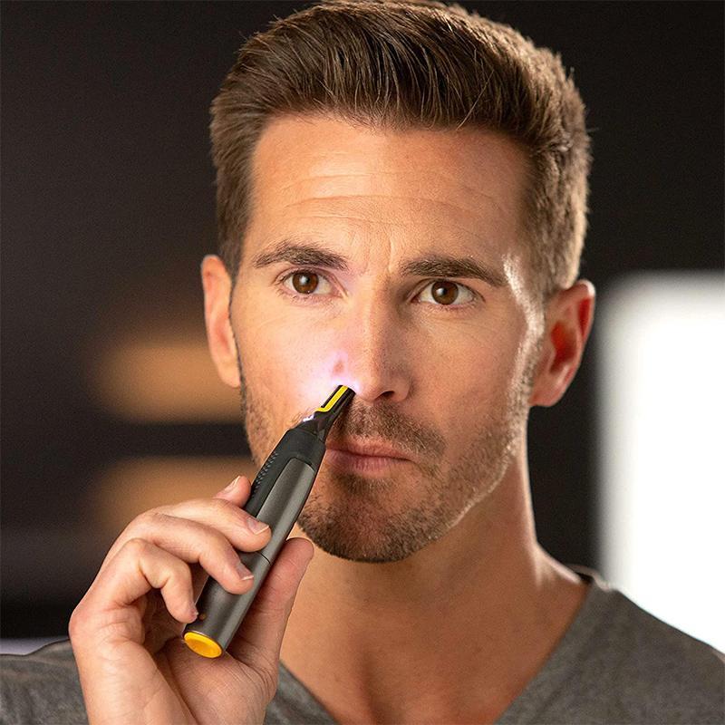 Electric Eyebrow Trimmer with LED Light Black for Facial Hair Detail Trimmer Precision Shaving Nose Ear Sideburns Contour Trimmer Rechargeable | Sansoti
