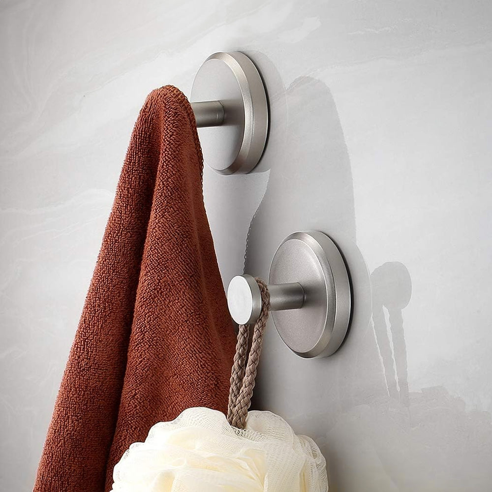 Bathroom Hook Suction Cup Movable Stainless Steel 5.5 x 5.5 x 5.6 cm Reusable Black Silver Gold Tiles Glass | Sansoti