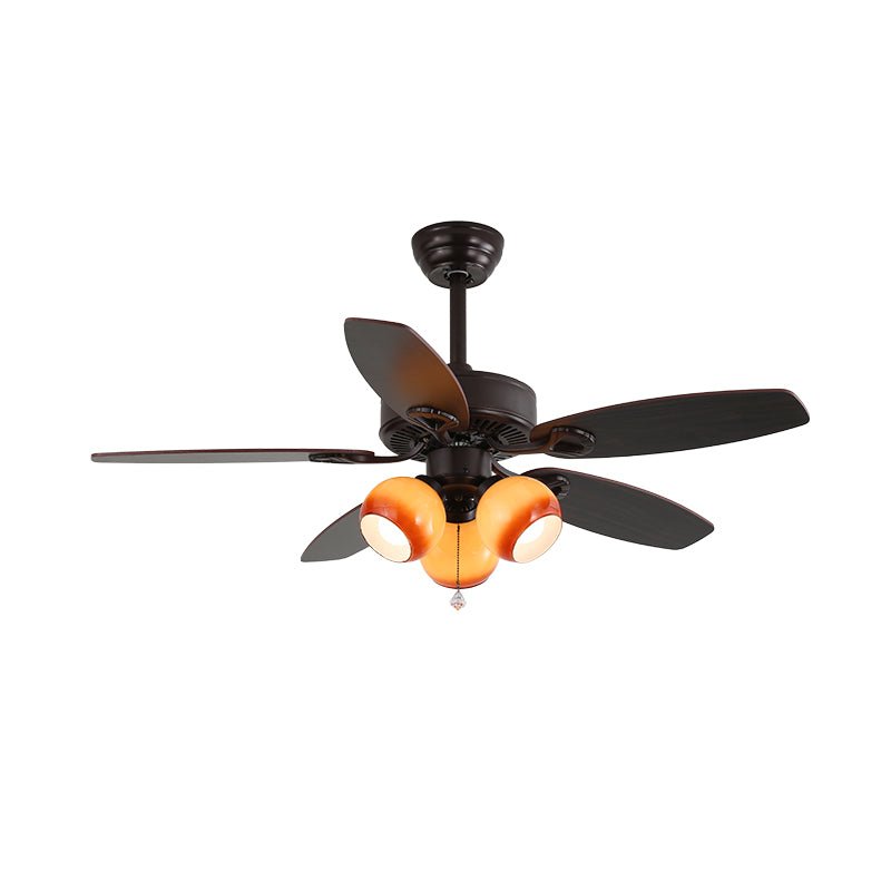 Deckenventilator mit Beleuchtung und Fernbedienung Klassisches Holz und Glas Ø107cm | Sansoti