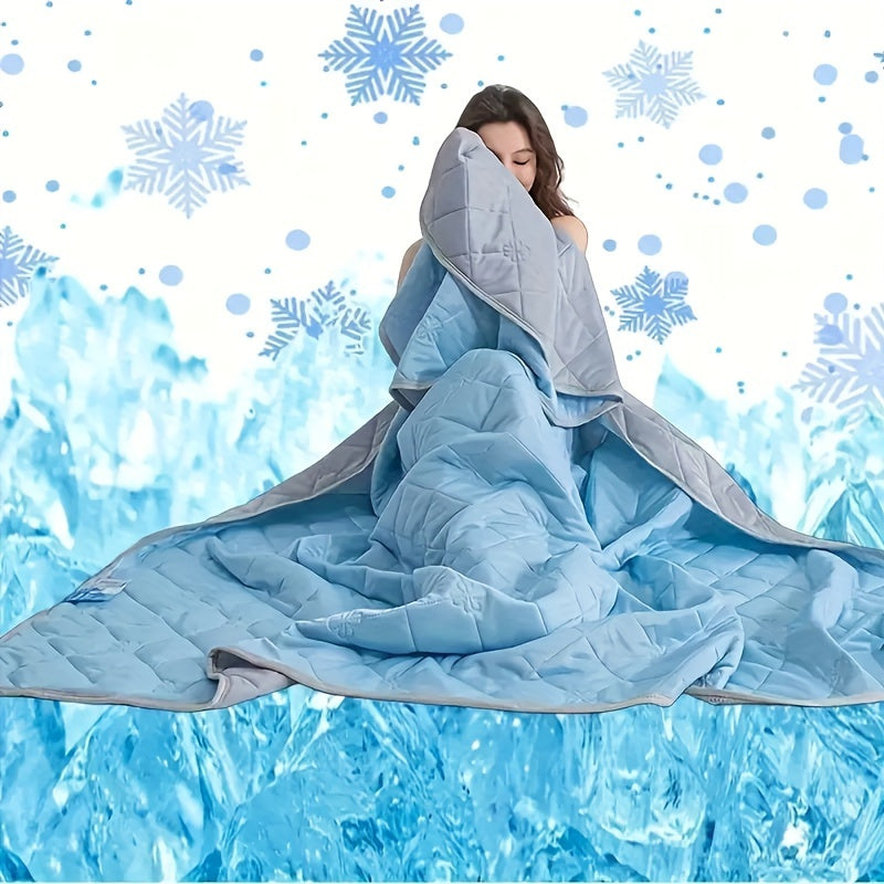Reversible Summer Blanket – Lightweight Cooled Bed Cover for Warm Nights | Satin Finish & Geometric Stitch Pattern | 150-229 cm | Sansoti