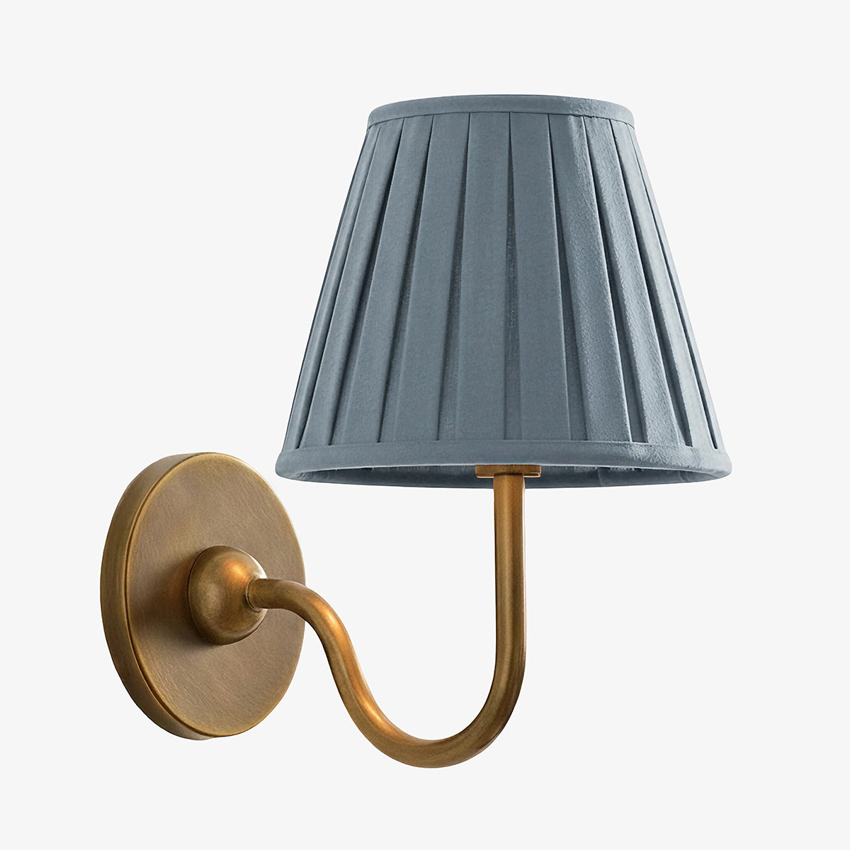 Wandleuchte Messing mit Stoffschirm Plissee oder glatt Weiß Rot Grün Blau Gelb Antik Bronze Chrom 1 oder 2 Leuchtmittel | Sansoti