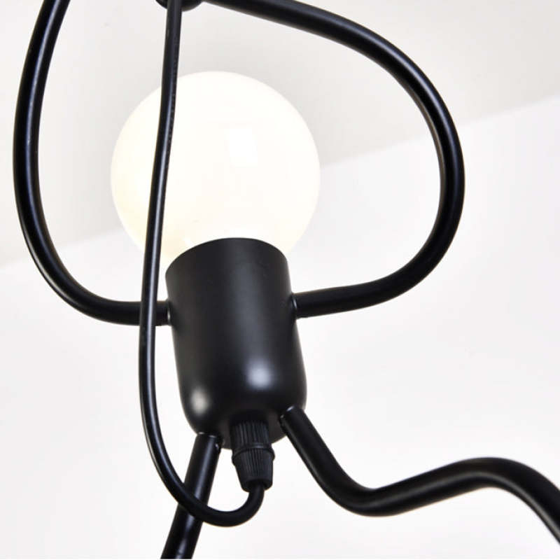 Metalen Hanglamp Figuurvorm LED E27 Zwart Wit Modern Design Woonkamer Eetkamer Slaapkamer Interieur Verlichting | Sansoti