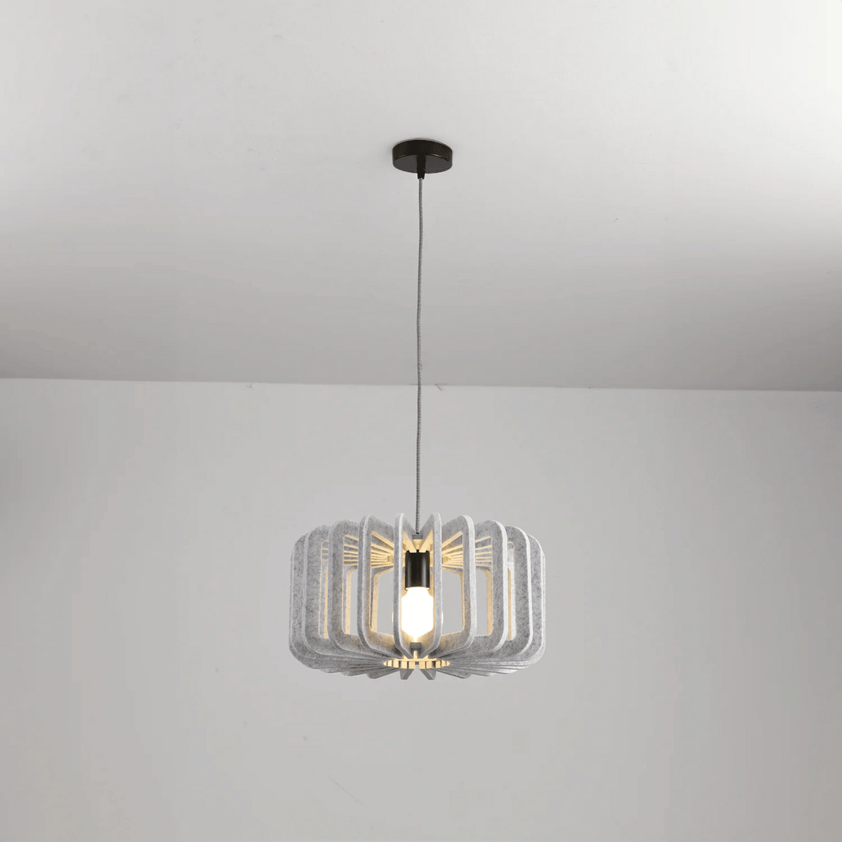 Akoestische Hanglamp met Viltscherm E27 | Design Verlichting Geluidsdemping voor Restaurant en Eetkamer 40 cm | Sansoti