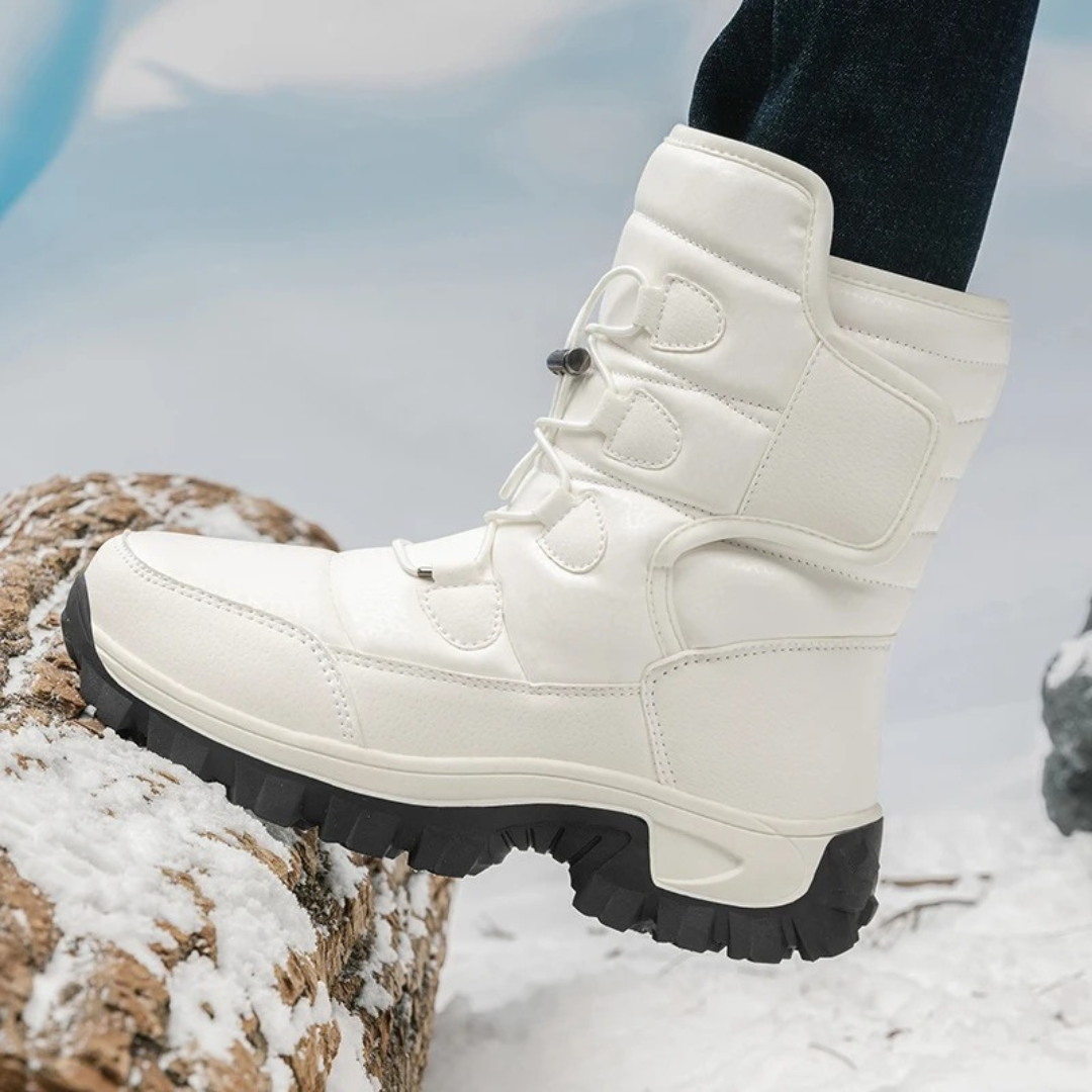 Waterdichte Winterlaarzen Dames met Warme Voering Klittenband Antislip Zool Knöchelhoog Snowboots Outdoorschoenen | Sansoti