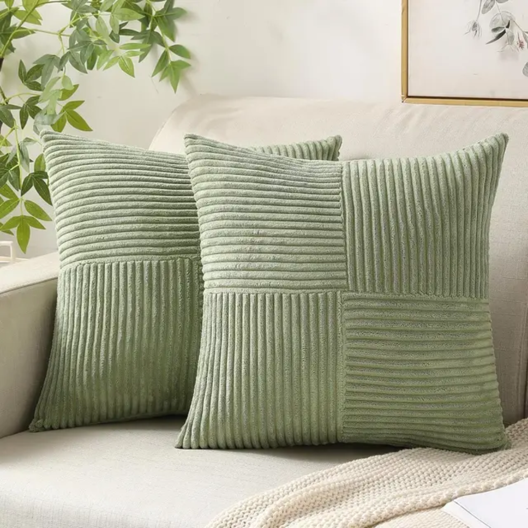 Sierkussen Pluche 45x45cm Geribbeld Met Rits Bank En Bed | Sansoti