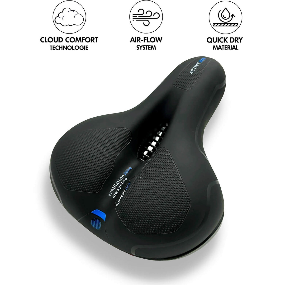 Ergonomic Bicycle Saddle with Shock Absorption Red Blue Yellow Comfortable Bike Seat Anti-Pressure Point | Sansoti