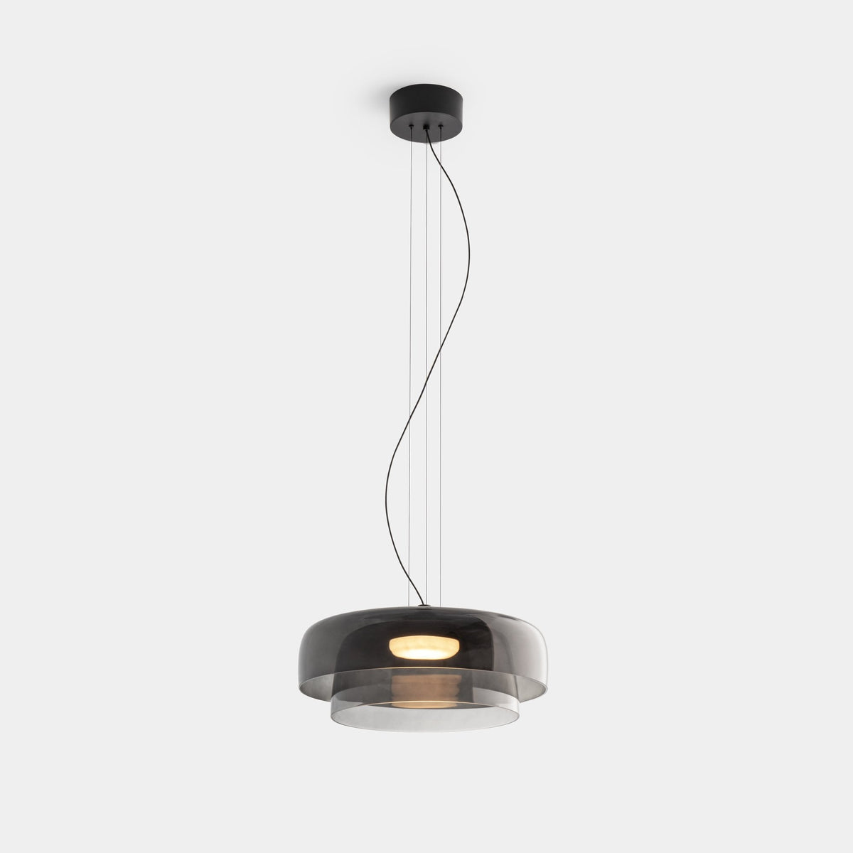 Lampa wisząca szklana, design nordycki, warstwowa, 1, 2 lub 3 poziomy, pomarańczowy, zielony, szary, jadalnia, kuchnia, salon, lampa pendelowa, ciepłe światło LED, regulowana