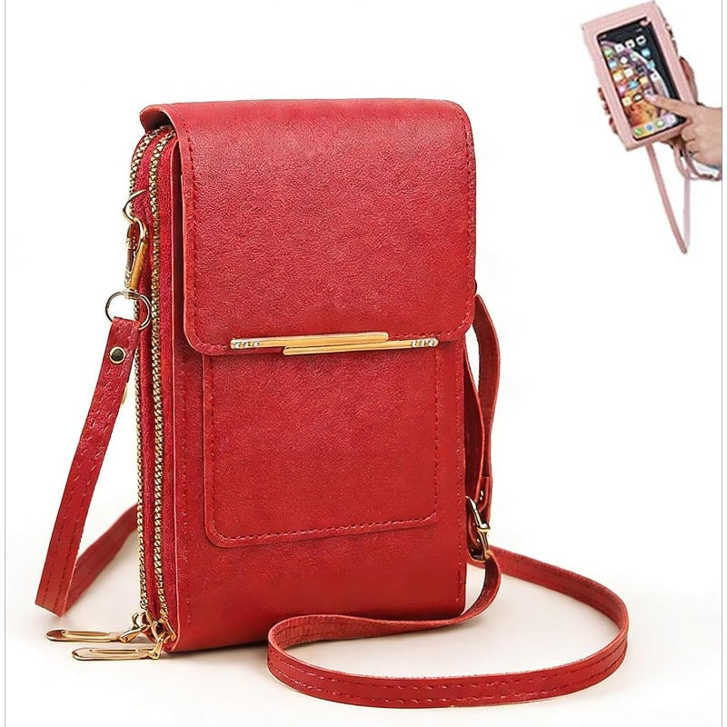 Crossbody-Handytasche mit RFID-Schutz | Wasserdichte Touchscreen-Geldbörse | Verstellbare Umhängetasche für Smartphones bis 6,7 Zoll | Sansoti