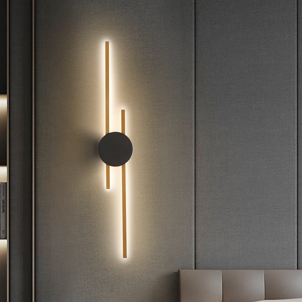 Moderne Wandleuchte mit linearem Design aus Metall und Acryl für Studio, Schlafzimmer, Wohnzimmer und Flur - LED | Sansoti