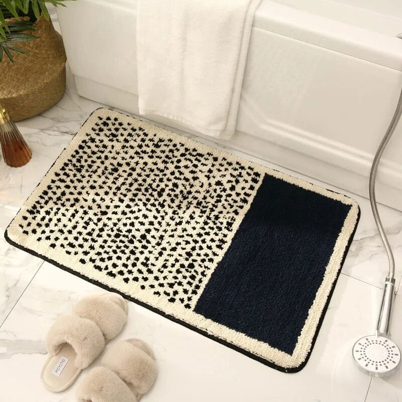 Luxuriöse rutschfeste Badematte mit abstraktem Design für moderne Badezimmer | Sansoti