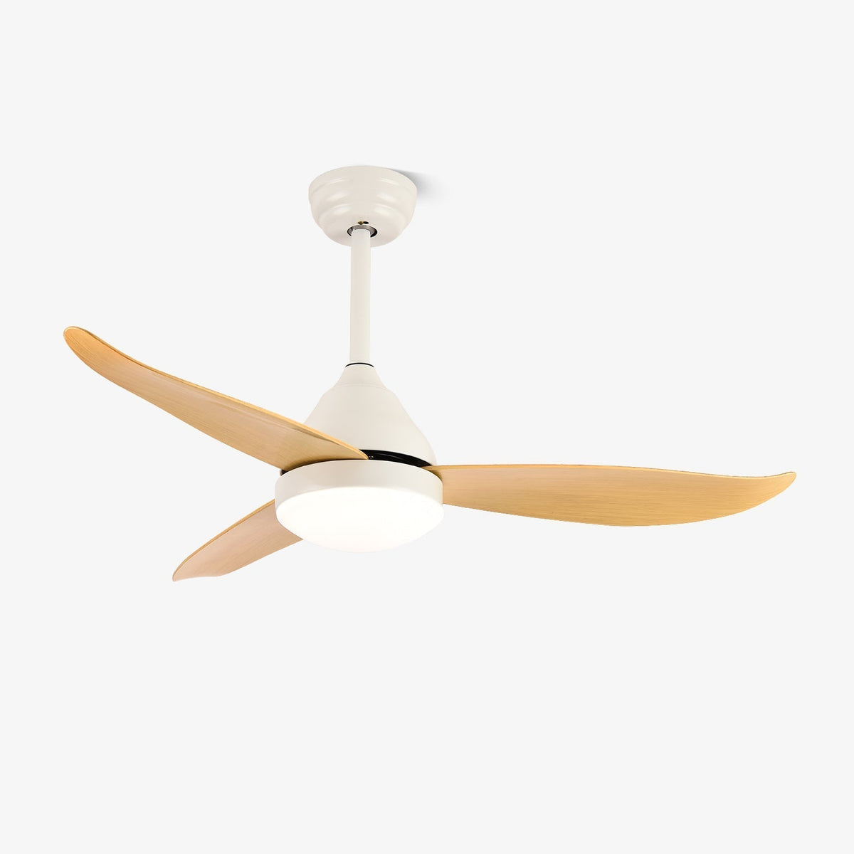 Modern Ceiling Fan Fia with Lighting 3 Speeds Remote Control ø106 cm Black White Wood Color | Sansoti
