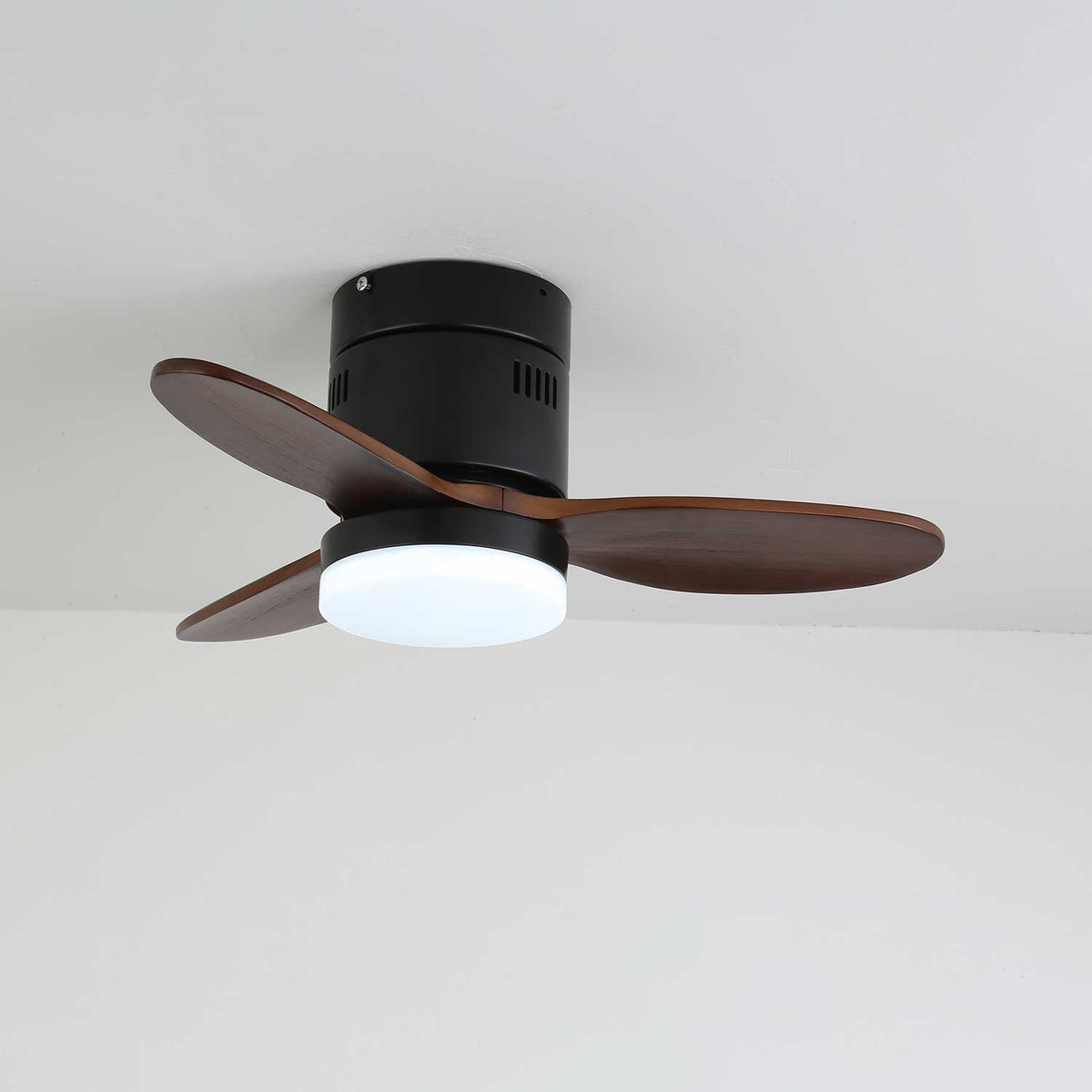 Plafondventilator met Verlichting Moderne Minimalistische Houtlook | Sansoti