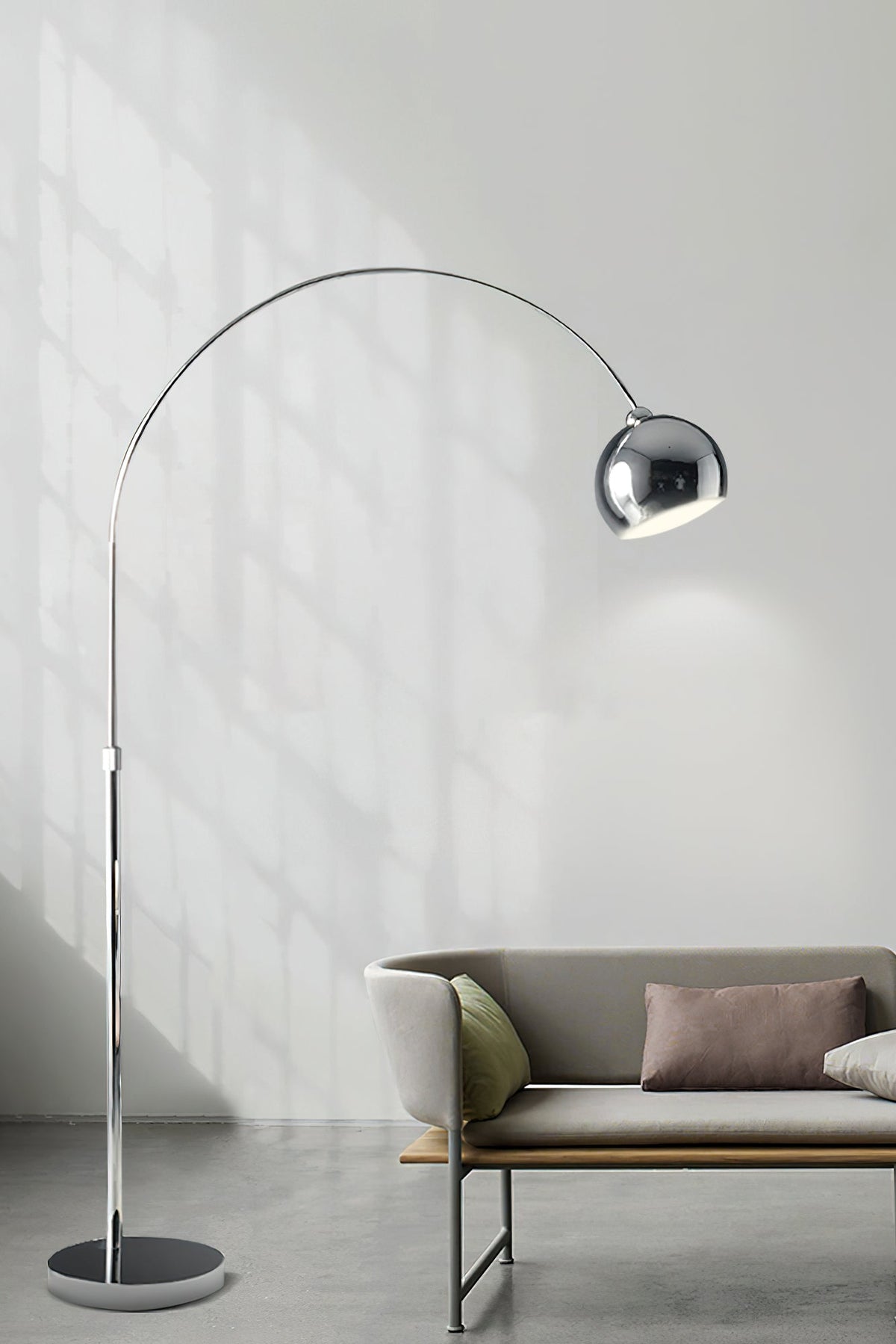 Adjustable Floor Lamp Metal Black Chrome White Telescopic Arm Reading Lamp Modern Design | Sansoti