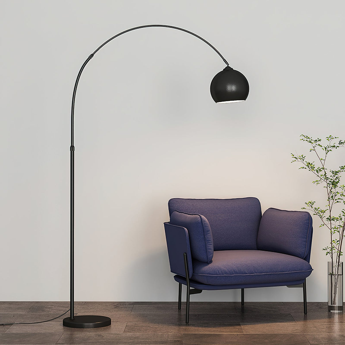 Adjustable Floor Lamp Metal Black Chrome White Telescopic Arm Reading Lamp Modern Design | Sansoti